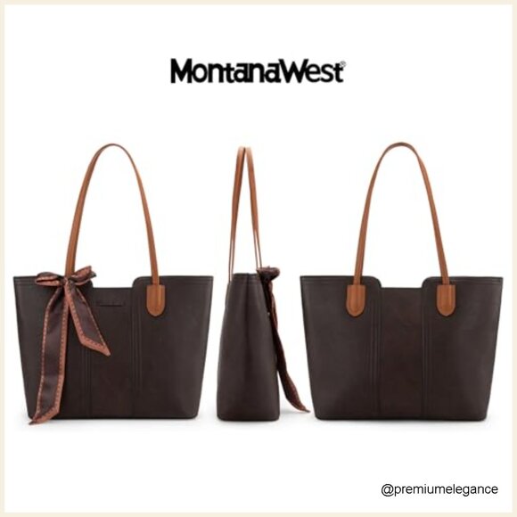 Medium Vegan Leather Tote Bag Top Handle Satchel Work Purse - Picture 3 of 7